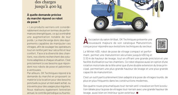 VPM155_GK Techniques Robot de pose vitrine glace