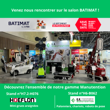 GKT 2026 batimat Grue araignee palonnier ventouse robot de pose